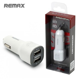 ที่ชาร์จเพิ่มช่องUSB 2 ช่อง ในรถยนต์ Remax  Car Charger CC-201 สีขาว 7777777777777777777777