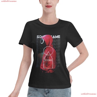 แฟชั่นที่กำหนดเอง สควิดเกม เล่นลุ้นตาย ละครเกาหลี เกาหลีใต้ Pink Squid Game Tee Shirts Cotton Womens Basic Short Sleeve