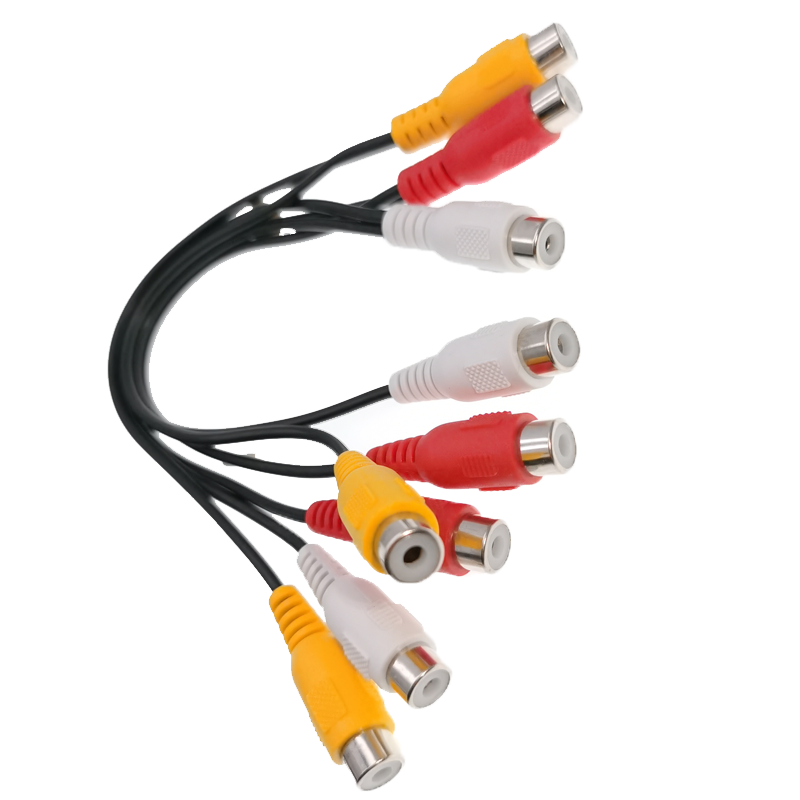 AV One Point Two Audio Adapter Plug Lotus Orbit Dual RCA Female 3.5 Speaker to TV Amplifier Splitter