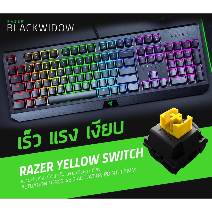 Razer Blackwidow 2020 Razer Yellow Mechanical Switch (คีย์ไทย