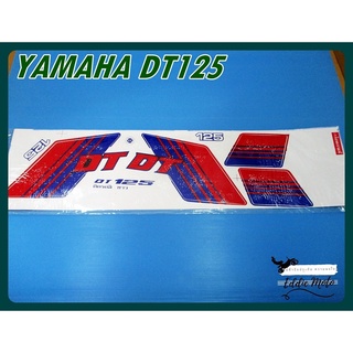 YAMAHA DT125 BODY STICKER SET "BLUE" &amp; "RED"  // สติ๊กเกอร์ตัวรถ ยามาฮ่า DT125 สีน้ำเงิน-แดง เคลือบเงา สำหรับติดรถสีขาว