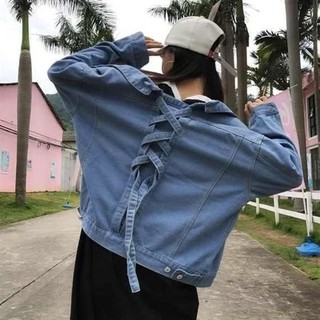 New  Jeans Jacket!! เสื้อแจ็คเก็ตยีนส์ ดีเทลร้อยเชือกด้านหลัง