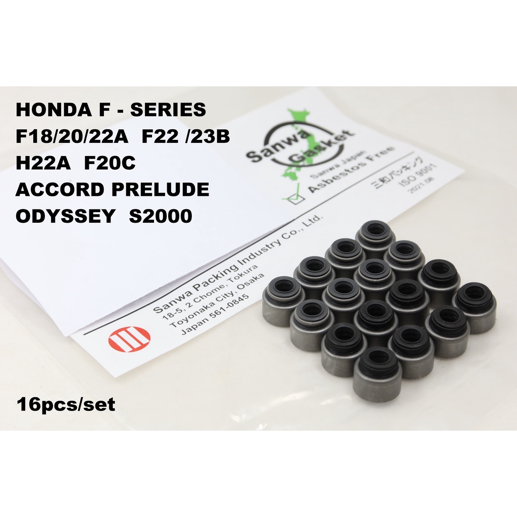 SANWA Japan Viton Valve Seal - Honda F18A F20A F20C F22A F22B F23A H22A Prelude Accord Odyssey S2000