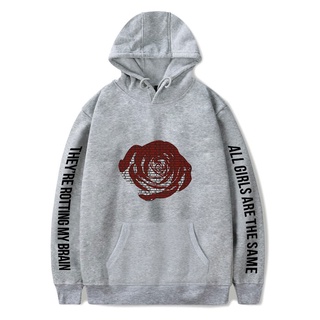 เสื้อฮู้ดดี้ แบบสวมหัว ลาย Juice Wrld pop style youth rose ของขวัญวันวาเลนไทน์ แฟชั่นสําหรับผู้ชาย