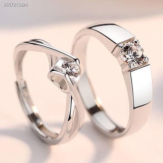 แหวนเงินแท้ แหวนแฟชั่น แหวนเงินแท้ 92 5 แหวนเงินแท้ 925 Moissanite ผู้ชายและผู้หญิงอินไม่จางหายคู่ของคู่ขอแต่งงานเพชรนัก