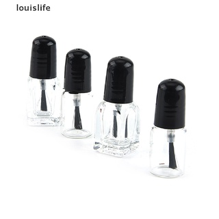 LETH 2ml/3ml Empty Nail Polish Clear Glass Bottle Storage Container with Black Cap Vary