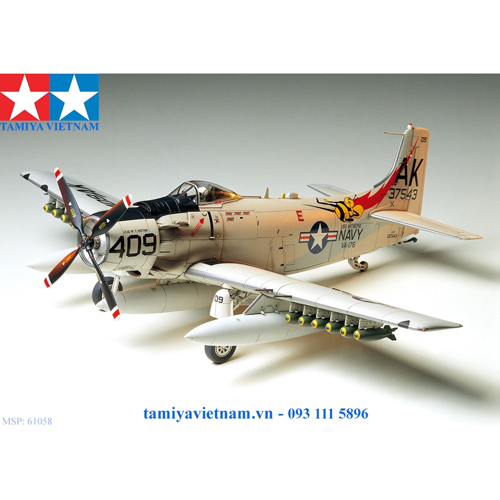 [TAMIYA] 61058 เครื่องบินทหารรุ่น 1/48 SCALE DOUGLAS A-1H SKYRAIDER U. ส. NAVY NAVY
