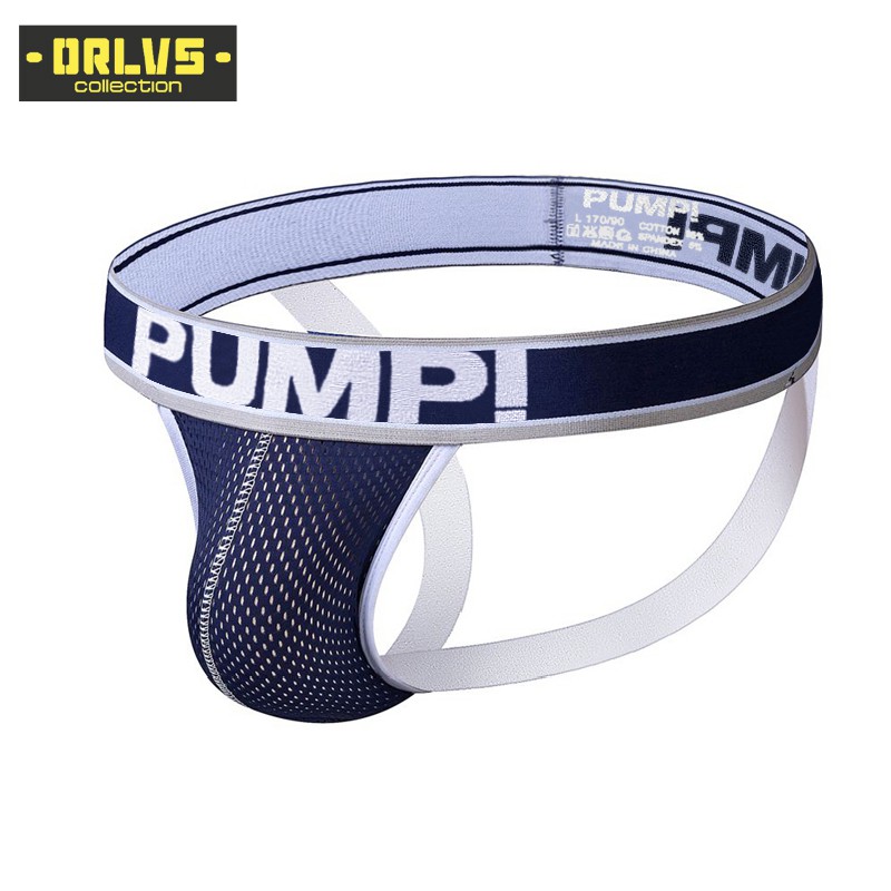 [ORLVS]Sexy jockstrap men pump thongs cueca tanga breathable male panties ropa interior hombre bikini H388