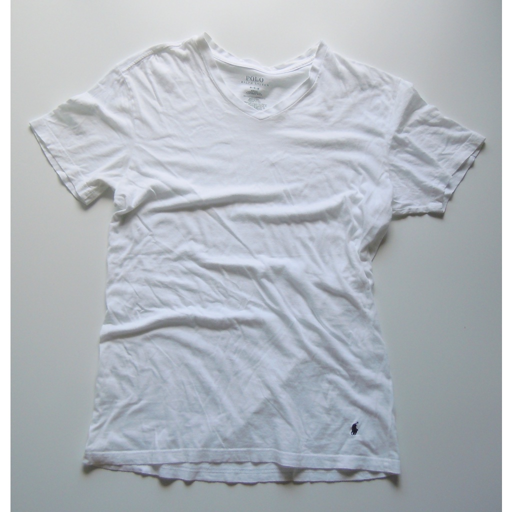 เสื้อยืดมือสอง Polo Ralph Lauren T-Shirt V-Neck สีขาว M