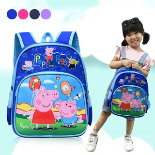 Peppa Pig กระเป๋านักเรียน ลายการ์ตูนน่ารัก ขนาดใหญ่ สําหรับเด็กอนุบาล อายุ 3-6 ปี 4 ปี