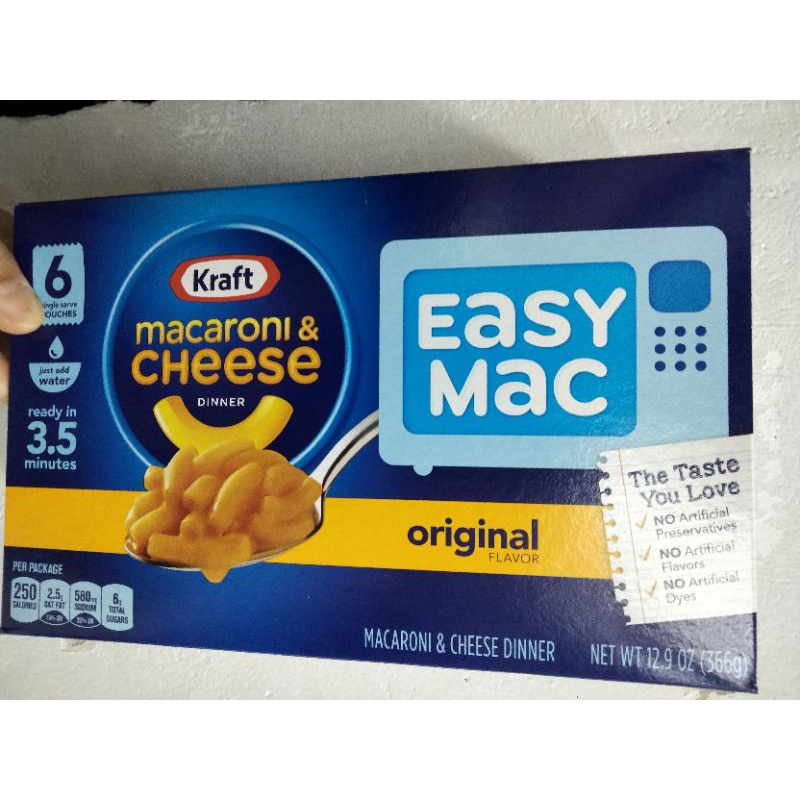 Kraft Macaroni&Cheese Easy Mac Original Flavor 366g.
