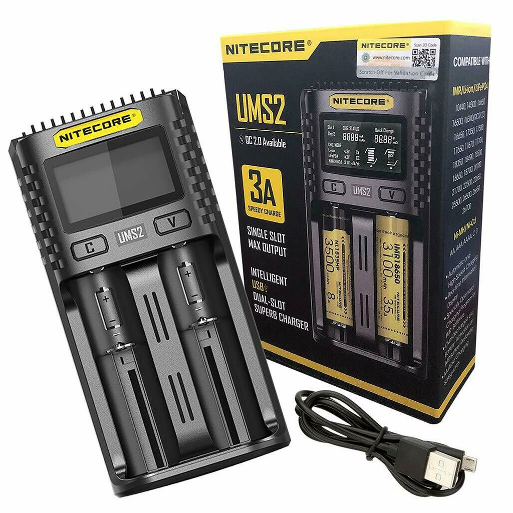 เครื่องชาร์จ Nitecore UMS2 ของแท้ โค้ดเช็คได้