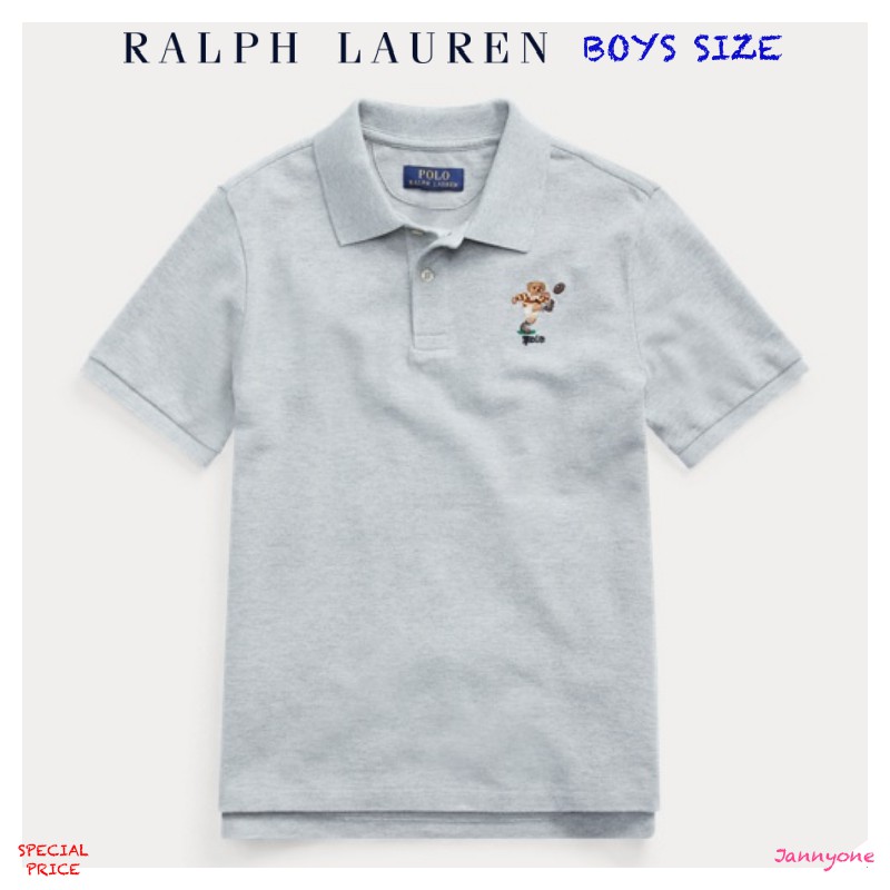 RALPH LAUREN RUGBY BEAR COTTON MESH POLO ( BOYS SIZE 8-20 YEARS )