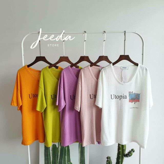 เสื้อยืดคอยูผ้าสลาฟ Cotton เกาหลี สกรีน Utopia 
งานป้ายเกาหลี 🇰🇷