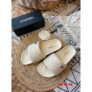 ***เชคสินค้าก่อนสั่งซื้อ***พร้อมส่งรองเท้าแตะแบบสวมสีขาว CHANEL