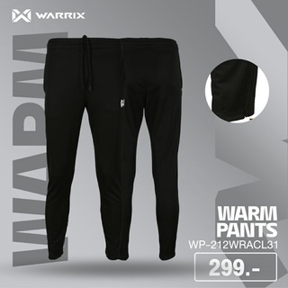 Warrix(วอริกซ์)กางเกงวอร์ม กางเกงวอร์มขาปล่อย รหัสสินค้า WP-212WRACL31-AA กางเกงวอร์มขายาว สีดำ ขนาด XS-7L