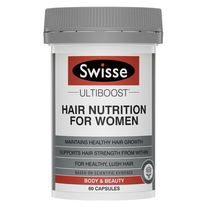 Swisse Hair Nutrition For Women 60 Capsules ช่วยให้ผมแข็งแรงเติบโตและเงางามจากภายใน