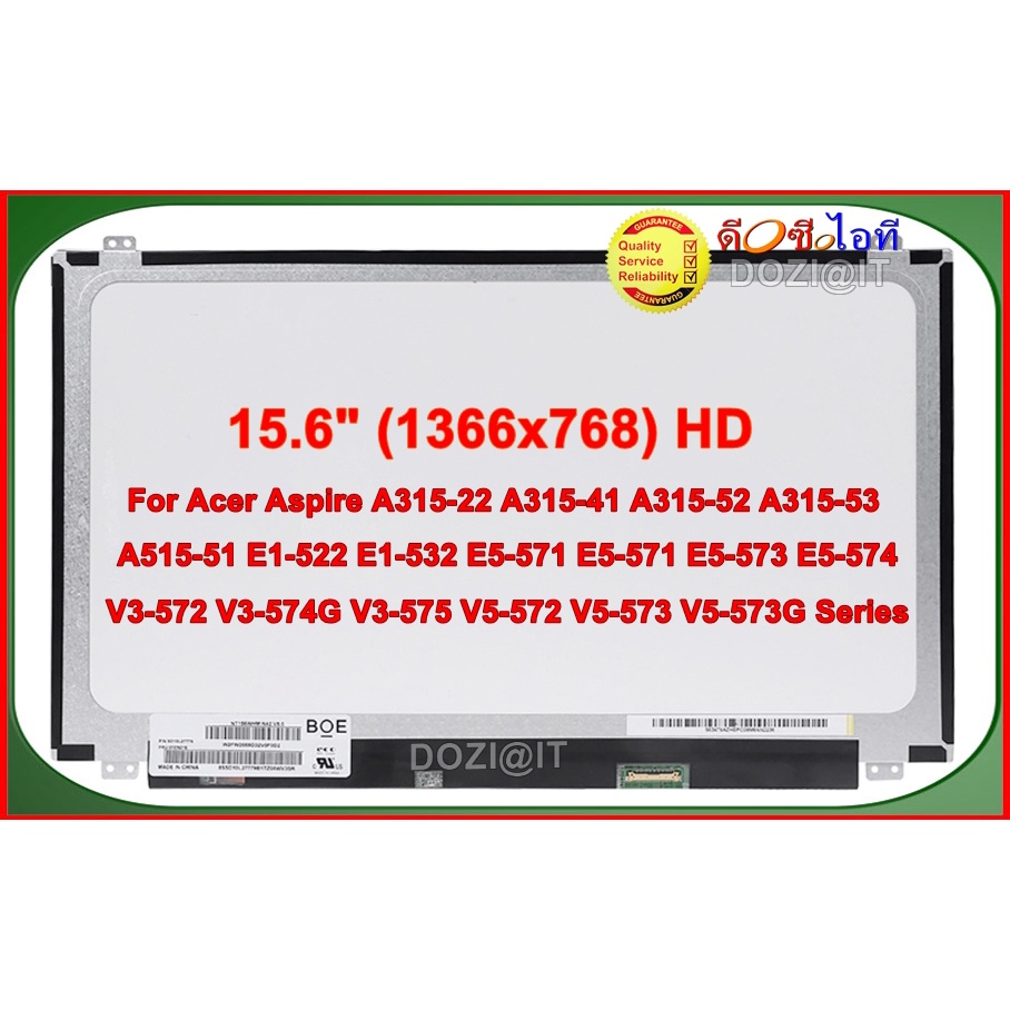 จอโน๊ตบุ๊คLCD•LED Notebook 15.6" นิ้ว For Acer Aspire A315-41 A515-51G E1-522 E1-532 E5-574 V3-575 V5-573G E5-571 Series