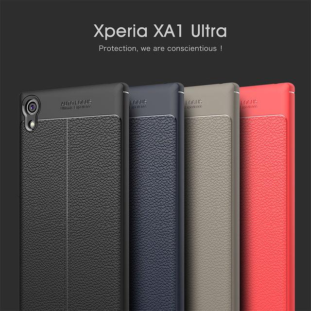 เคส สำหรับ Sony Xperia XA1 Ultra Dermatoglyph Full Cover Leather TPU Case