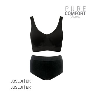 Jintana Set ชุดชั้นใน 1 ชุด (บรา1+กกน1) รุ่น Pure Comfort รหัส JASL01 สีดำ