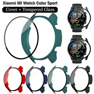 เคสป้องกัน Pc สําหรับ Xiaomi MI Watch Color Sport Global Version เคสป้องกันหน้าจอ + ฟิล์มกระจกนิรภัย