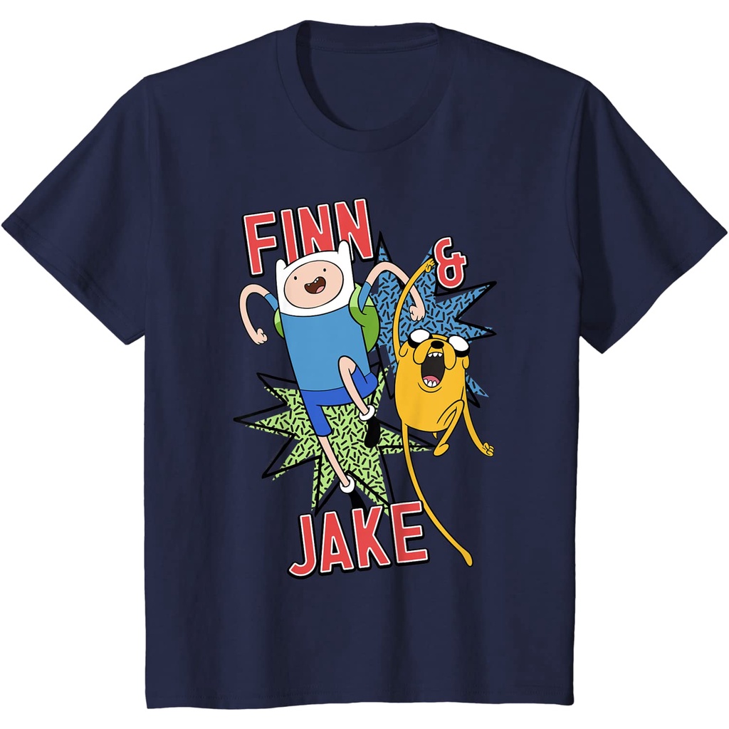 เสื้อยืดผ้าฝ้ายพรีเมี่ยม เสื้อยืด พิมพ์ลาย Cn Adventure Time Finn &amp; Jake Portrait