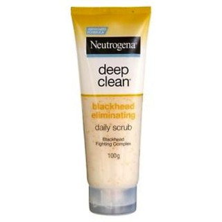 Neutrogena Deep Clean Blackhead Eliminating Daily Scrub 100ml. นูโทรจีนา โฟมล้างหน้า สูตรจัดการสิวเสี้ยน