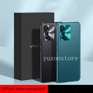 เคสโทรศัพท VIVO V23 V23 Pro X70 Pro 5G New Casing Real Leather Luxury Business Phone Case เคส Metal Phone Lens Protection Hard Cover