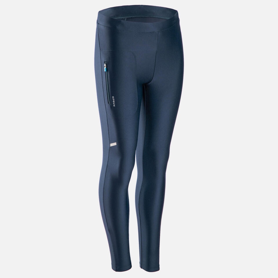 กางเกงกีฬารัดรูปสำหรับเด็กรุ่น AT 100 KIPRUN BREATHABLE KIDS' RUNNING TIGHTS - KIPRUN DRY - NAVY BLU