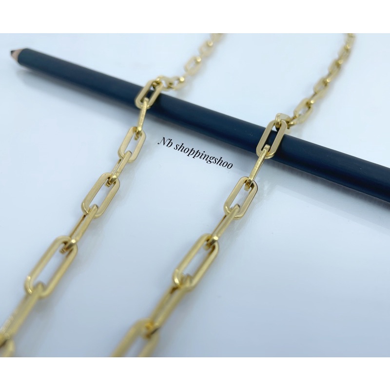 G604 สีทอง สร้อยคอสแตนเลสแท้ ลายฟรั่ง เงา (โซ่US) กว้าง5.5mm สีGold color งานเกรดพรีเมี่ยม ไม่ลอกไม่ดำ เลือกความยาวได้