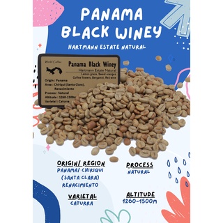 พร้อมส่ง เมล็ดกาแฟดิบ Panama Black Winey Natural process / เมล็ดกาแฟนอก/ เมล็ดกาแฟสารปานามา