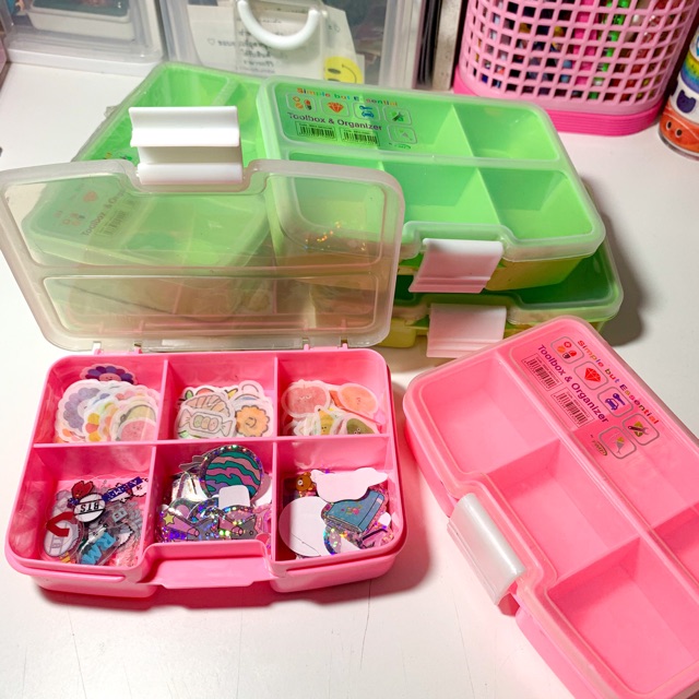 [มีเก็บปลายทาง] มี3สี กล่องเก็บของ 6 ช่อง tool box น่ารักมาก