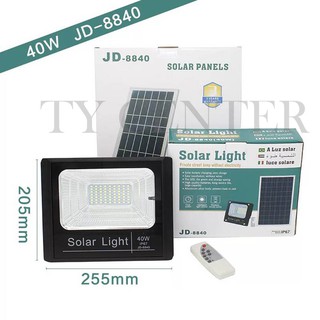 ไฟโซล่าเซลล์ สปอตไลท์ 40W 6500k Solar LED Light โซล่าเซลล์ รุ่น JD-8840 (แสงสีขาว) / 0804