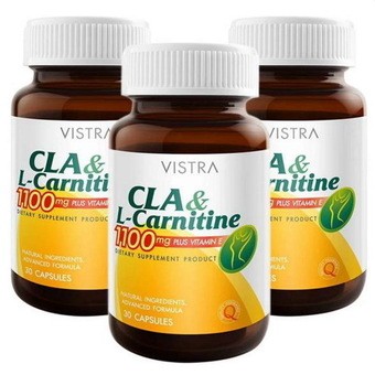 Vistra CLA&L-Carnitine Plus Vitamin E 30 Tab. **ซีแอลเอ เผาผลาญไขมัน** สินค้าใหม่*