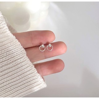 Circle Earrings (S925 sterling silver earrings) ต่างหูเงินแท้ หมุดวงกลมเล็กๆ