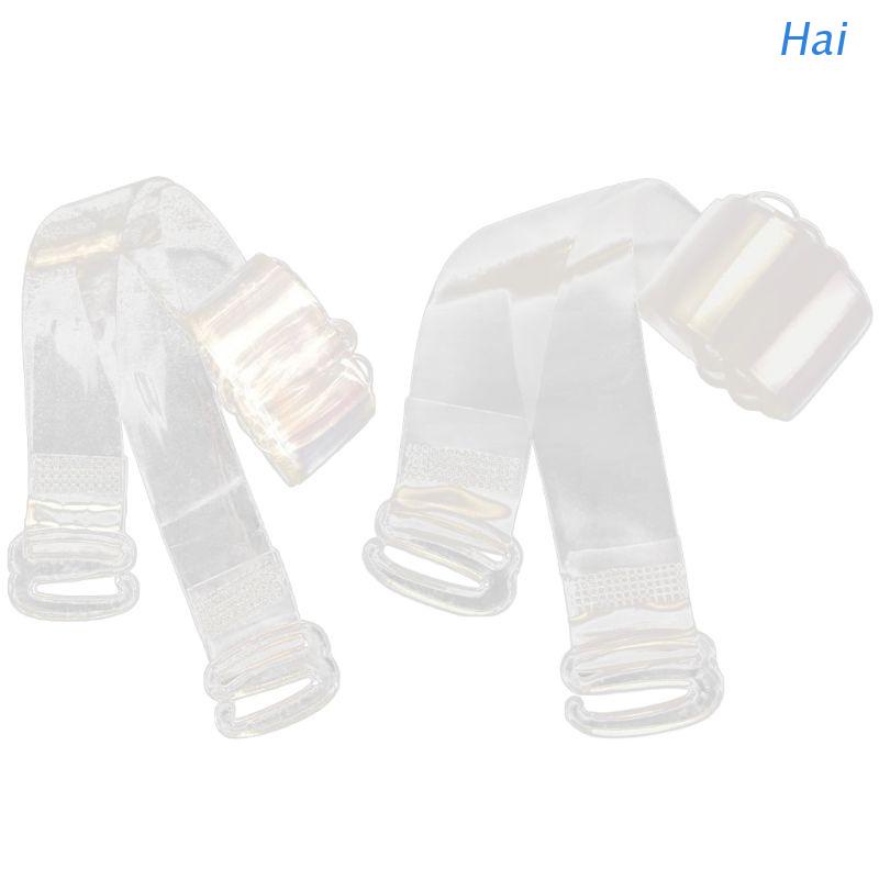 Hai สายคล้องบราชั้นใน พลาสติกใส กันลื่น 1 ซม. 1 คู่