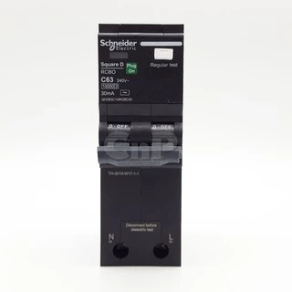Schneider เมนเซอร์กิตเบรกเกอร์ กันดูด RCBO Main Circuit Breaker 2P 32A - 63A ชไนเดอร์ รุ่น QOvs-RCBO