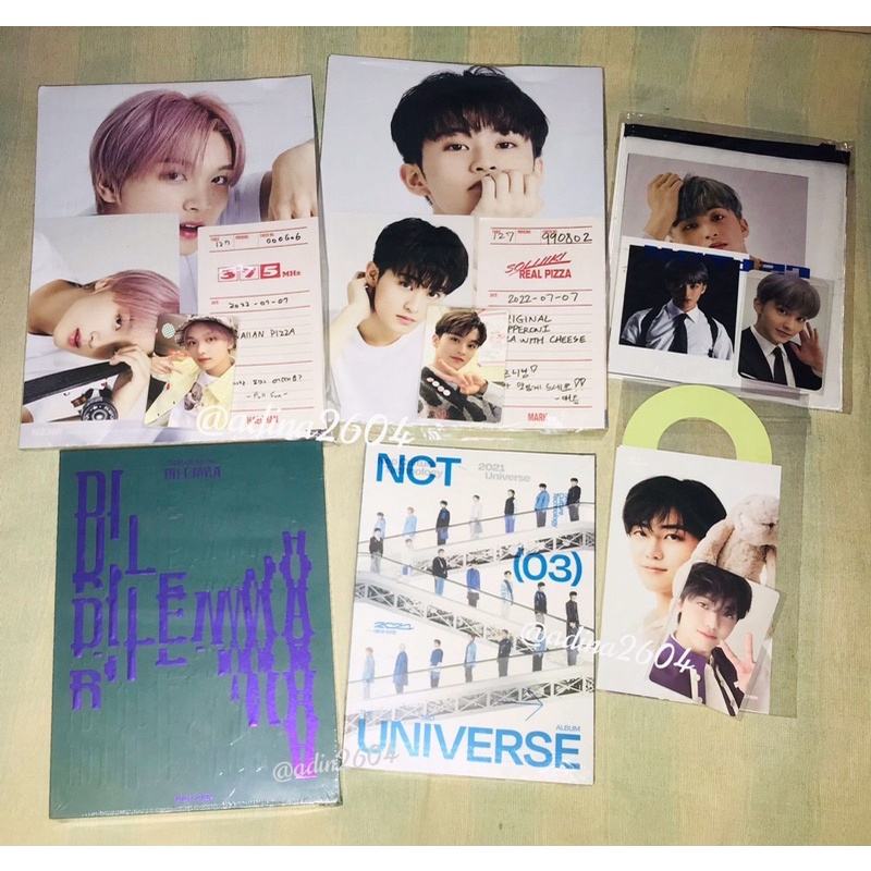WTS Sg22 set Mark, การ์ดคูปอง Haechan, Photoset univise LET NGYS play ball jeno haechan, อัลบั้มปิดผ