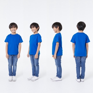 KD10 Cyan  : เสื้อเด็ก KID T-Shirt : BASIC COTTON 100% C20