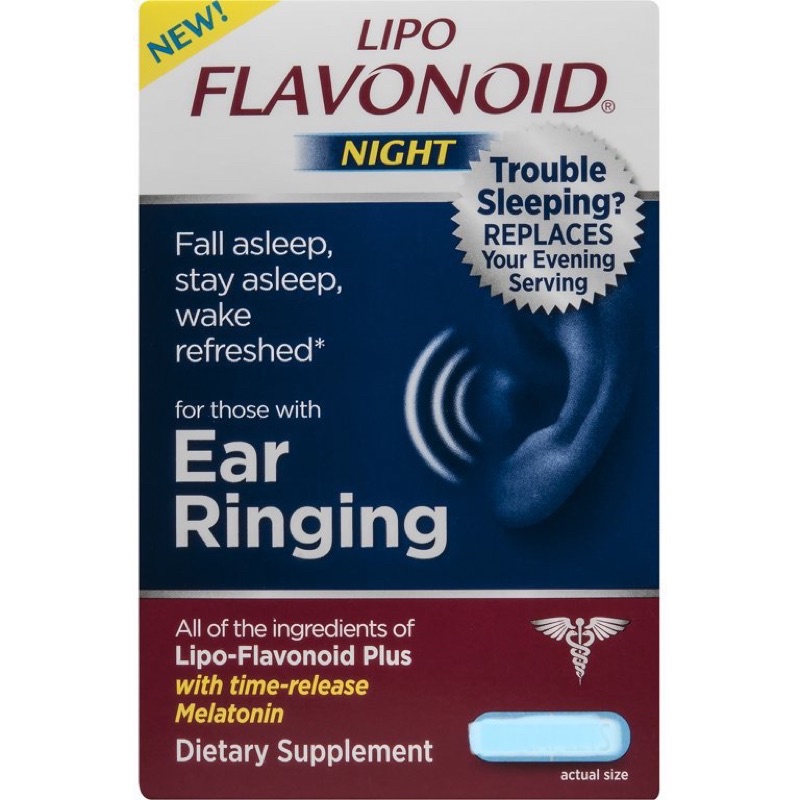 exp.8/25 Lipo Flavonoid อาหารเสริมฟื้นฟูการได้ยินลดเสียงดังในหูชนิดกลางคืน 75 เม็ด