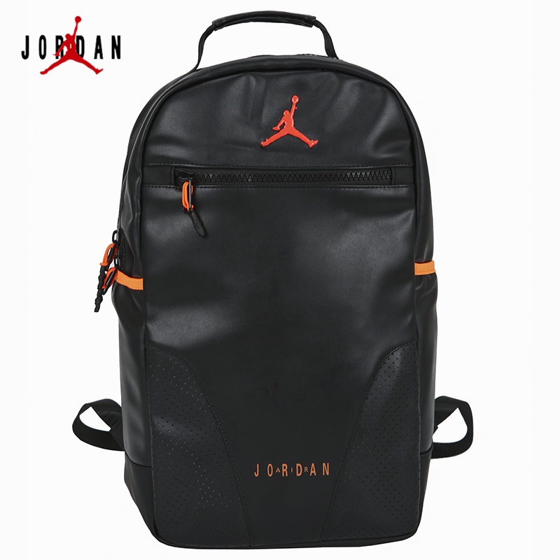 Nike กระเป๋าเป้สะพายหลัง กระเป๋านักเรียน หนัง PU กันน้ํา ทนต่อการสึกหรอ ลายโลโก้ AJ Air Jordan 100% สําหรับผู้ชาย และผู้หญิง