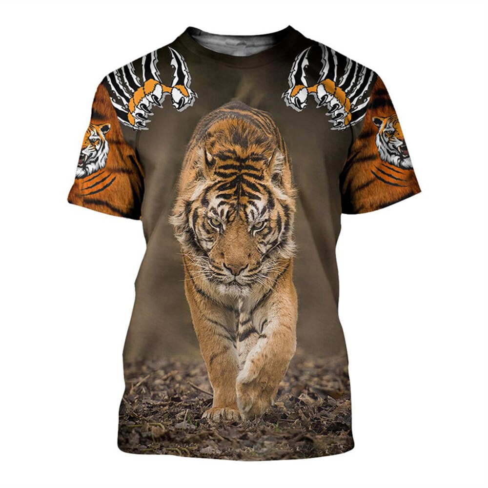 เสื้อยืดแขนห้าส่วน พิมพ์ลายเสือ ขนาดใหญ่ โอเวอร์ไซซ์ 6XL แฟชั่นฤดูร้อน สไตล์สตรีท สําหรับผู้ชาย