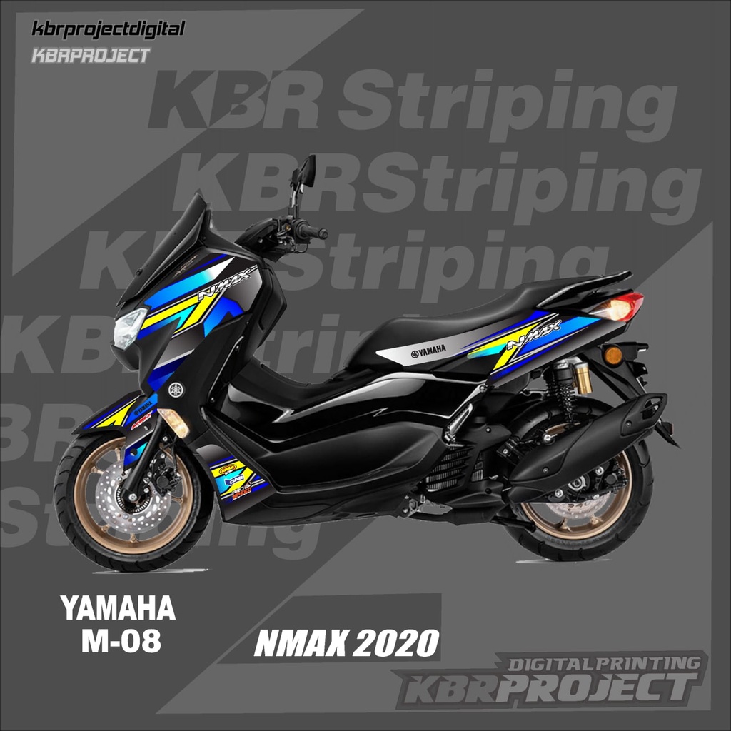 สติ๊กเกอร์ NMAX 2020, แถบ NMAX 2020, สติ๊กเกอร์มอเตอร์ไซค์ YAMAHA, Racing variation M-08 TRANSPARENT