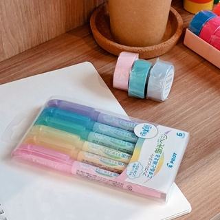 Pilot  Hihglighter Soft Colors  ไฮไลท์ลบได้ สีพาสเทล เซต 6 สี