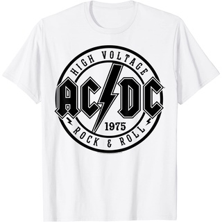 เสื้อยืดโอเวอร์ไซส์เสื้อยืด พิมพ์ลาย Acdc Rock &amp; Roll สําหรับผู้ชาย และผู้หญิงS-3XL