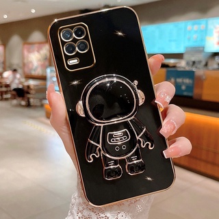 เคสโทรศัพท์มือถือ ซิลิโคนนิ่ม ลายนักบินอวกาศ พร้อมขาตั้ง สําหรับ OPPO A93S A95 A92S A32 A53 2020 A93 A91 A55 5G A72