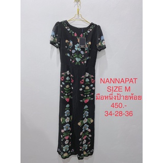 จั๊มสูทขายาว สีดำ มือหนึ่งป้ายห้อย NANNAPAT SIZE M