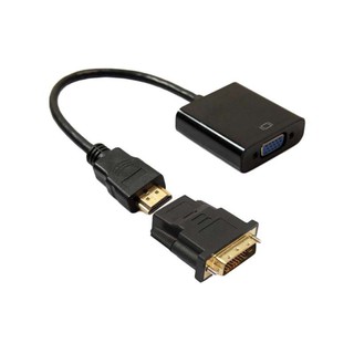 Hi-speed 3in1 DVI 24+1 to HDMI to VGA Cable Adapter Kits for PC Computer