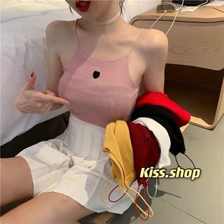 Kiss.shop🌟พร้อมส่ง🌟เสื้อสายเดี่ยวน่ารักมาก เนื้อผ้าใส่สบายดีมาก(5662)สายเดี่ยว