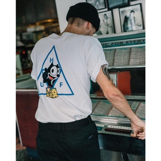 เสื้อยืดแขนสั้น พิมพ์ลาย HUF FELIX TRIPLE TRINGLE Snoopy สําหรับผู้ชาย